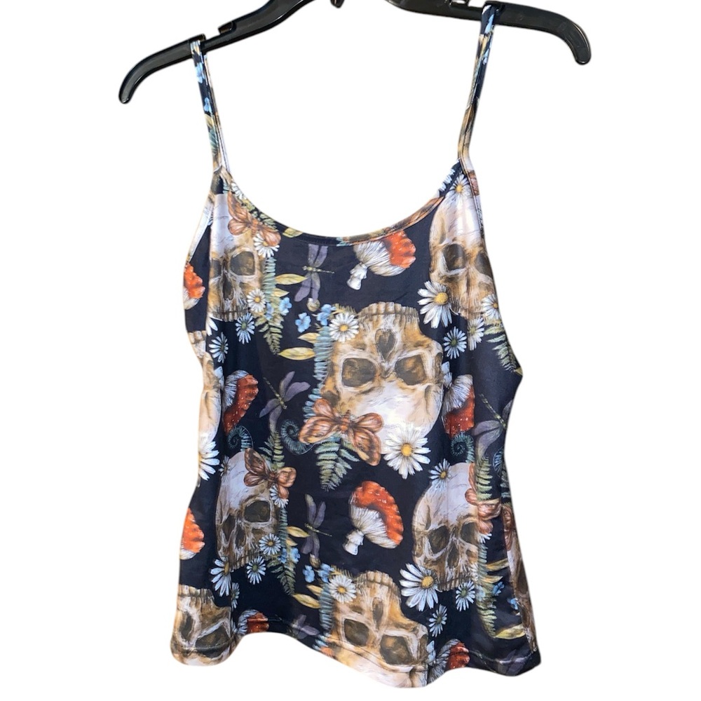 Floral Skull Print Camisole Top